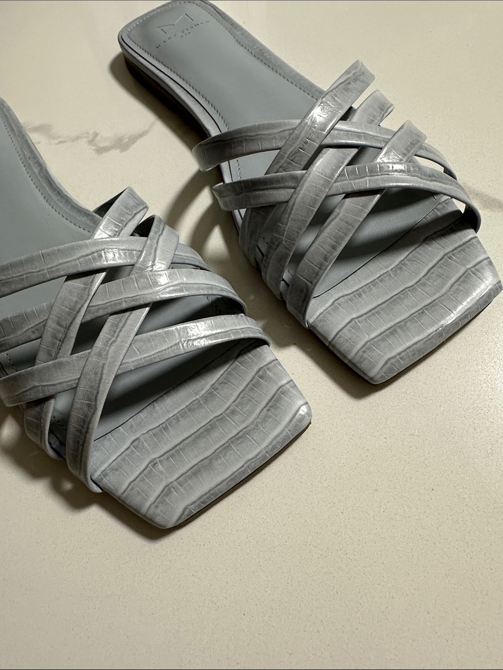 Marc Fisher LTD Strappy Leather Slide Sandals - Picture 2 of 9